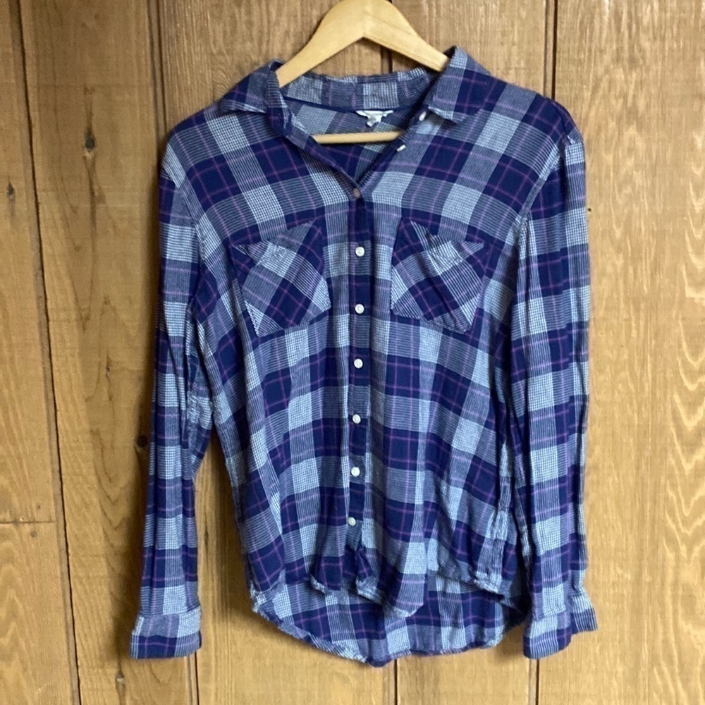 𝅺aeropostale flannel plaid long sleeve condition. Size L